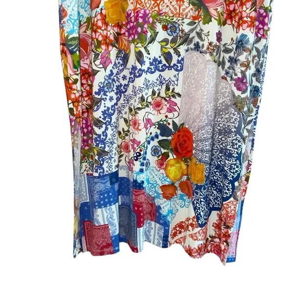 Johnny Was Tango Maxi T-Shirt Midi Length Patchwork Dress Size XL - Picture 11 of 16